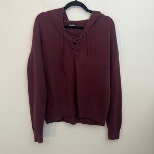 Nadaam Women’s Wool & Cashmere‎ Blend Hoodie Maroon Size Large